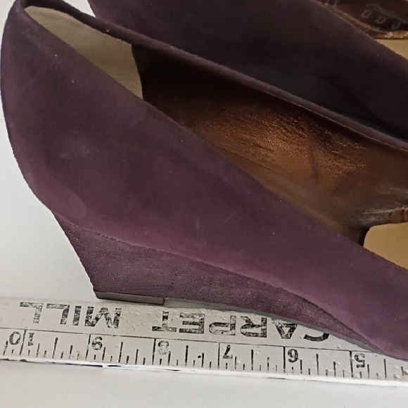 Gallo Handmade in Italy Purple Suede Wedge Shoes  EU 37½ US Women’s 7.5 Pumps - Picture 12 of 16